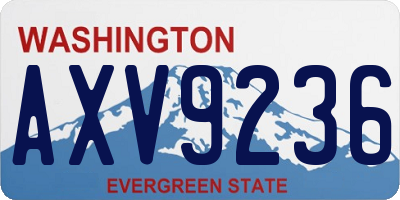 WA license plate AXV9236