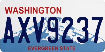 WA license plate AXV9237