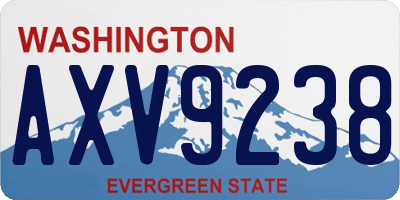 WA license plate AXV9238