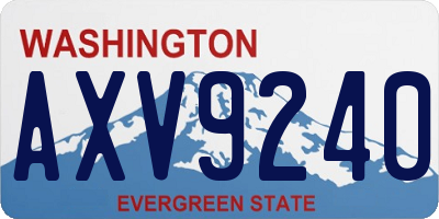 WA license plate AXV9240