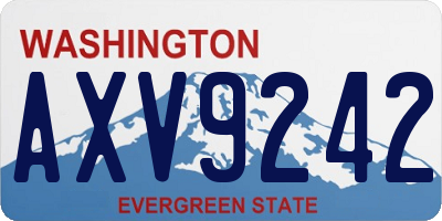 WA license plate AXV9242
