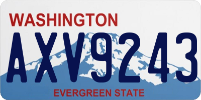 WA license plate AXV9243