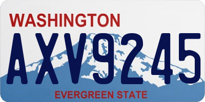 WA license plate AXV9245