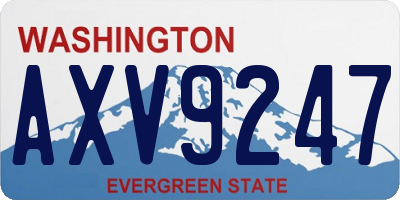 WA license plate AXV9247