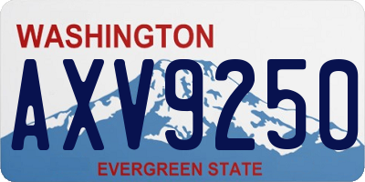 WA license plate AXV9250