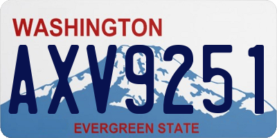 WA license plate AXV9251