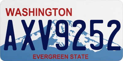 WA license plate AXV9252
