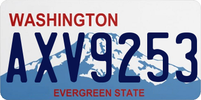 WA license plate AXV9253