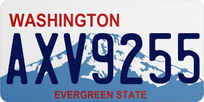 WA license plate AXV9255