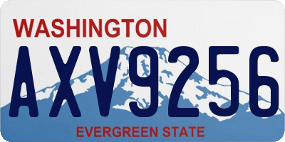 WA license plate AXV9256