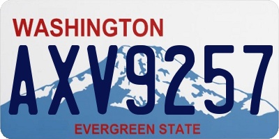 WA license plate AXV9257