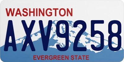 WA license plate AXV9258