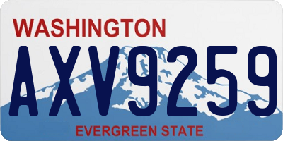 WA license plate AXV9259
