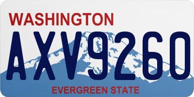 WA license plate AXV9260