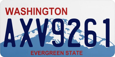 WA license plate AXV9261