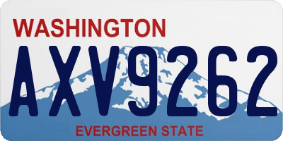 WA license plate AXV9262