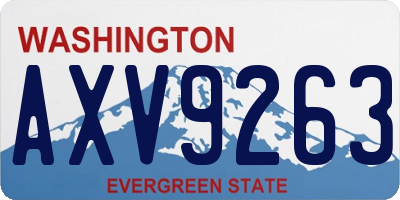 WA license plate AXV9263