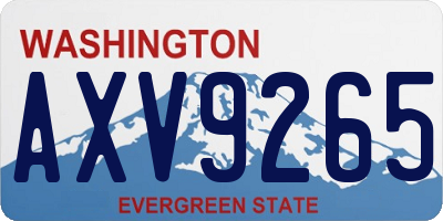WA license plate AXV9265