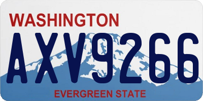 WA license plate AXV9266