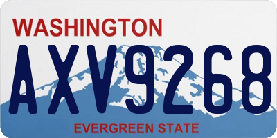 WA license plate AXV9268