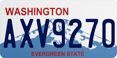 WA license plate AXV9270