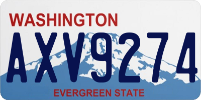 WA license plate AXV9274