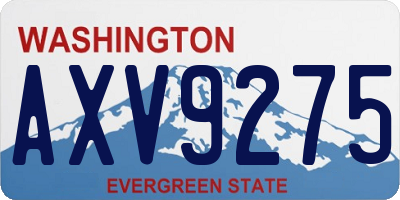 WA license plate AXV9275