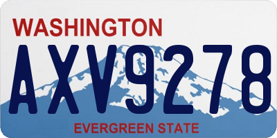 WA license plate AXV9278