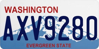 WA license plate AXV9280