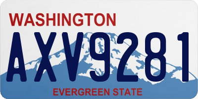 WA license plate AXV9281