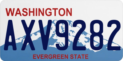 WA license plate AXV9282
