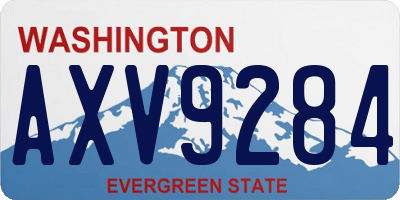 WA license plate AXV9284