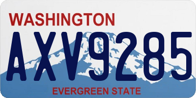 WA license plate AXV9285