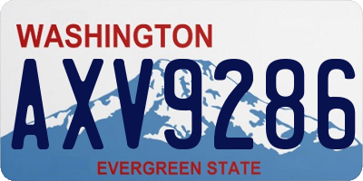 WA license plate AXV9286