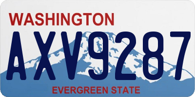 WA license plate AXV9287