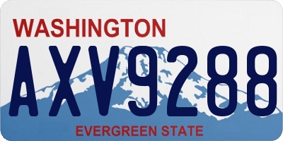 WA license plate AXV9288