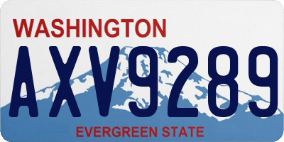 WA license plate AXV9289