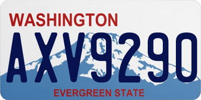 WA license plate AXV9290