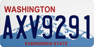 WA license plate AXV9291