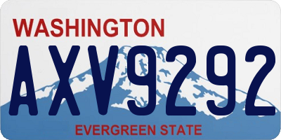 WA license plate AXV9292