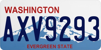 WA license plate AXV9293