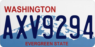 WA license plate AXV9294