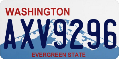 WA license plate AXV9296