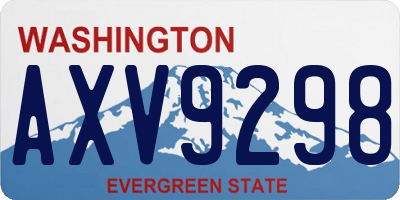 WA license plate AXV9298