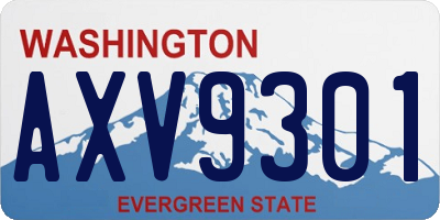 WA license plate AXV9301