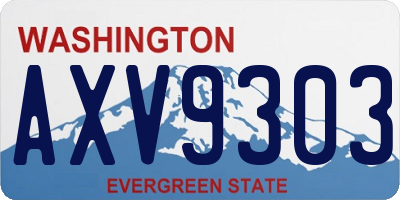 WA license plate AXV9303