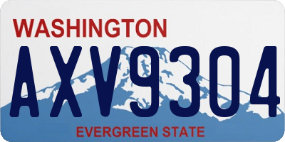WA license plate AXV9304