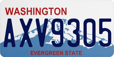 WA license plate AXV9305