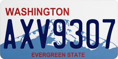 WA license plate AXV9307
