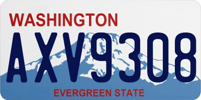 WA license plate AXV9308